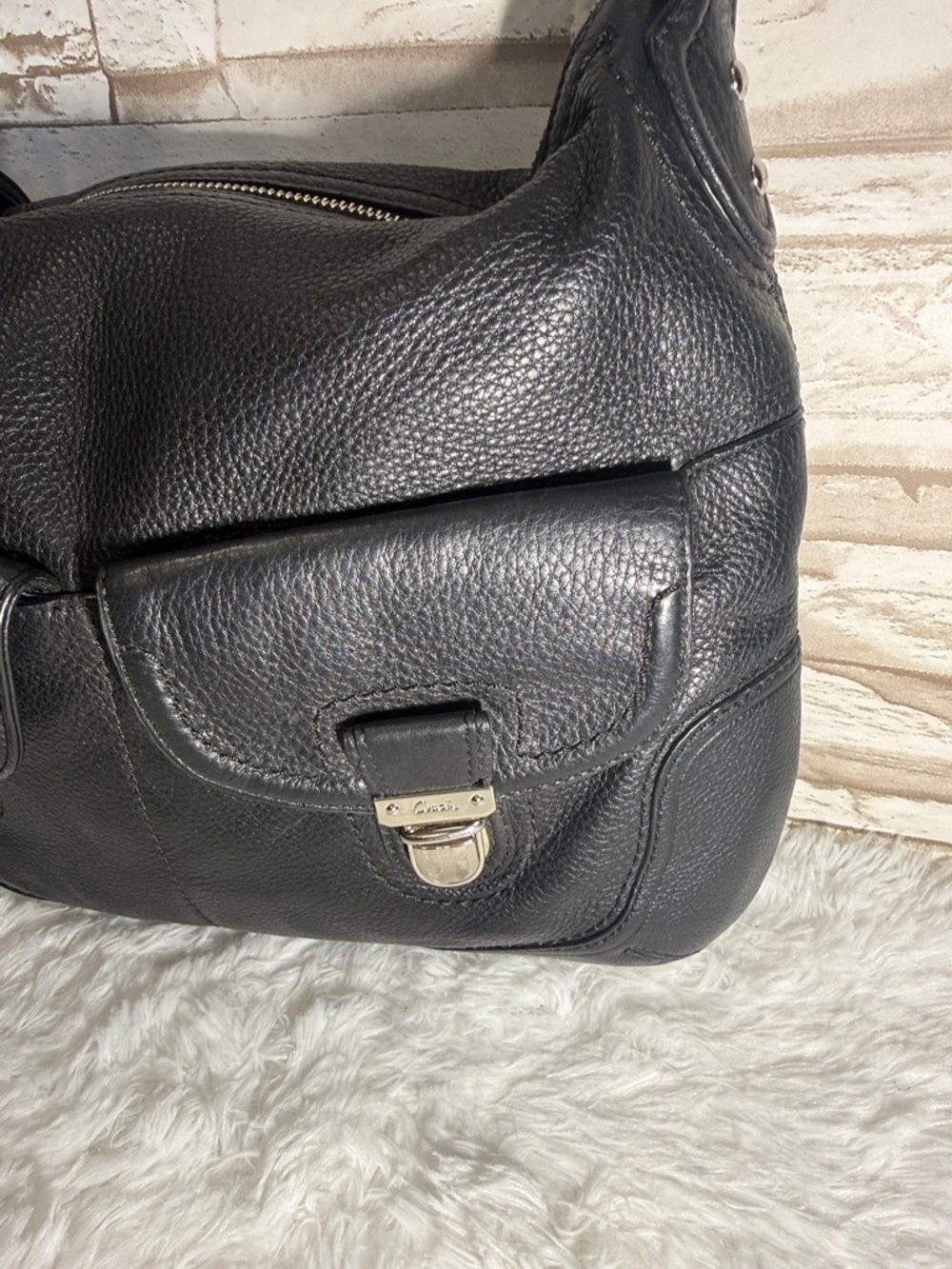 COACH Poppy Avery Pebbled Black Leather Boho Shoulder Bag - Picture 2 of 16